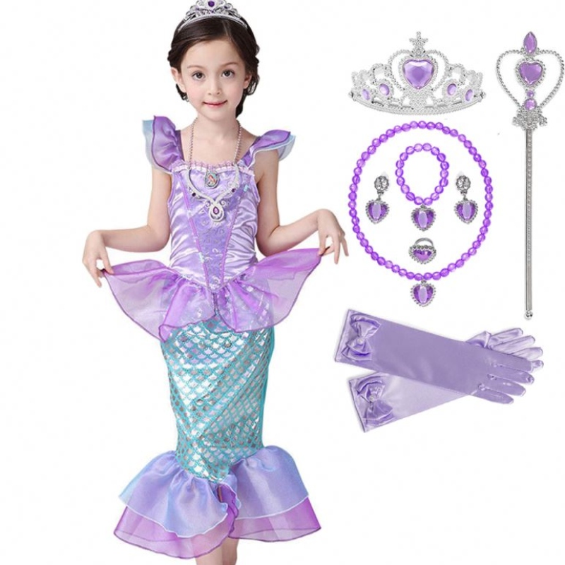 Cô gái công chúanhỏnàng tiên cá váy trẻ em cosplay trang phục ưa thích trẻ em lễ hội sinhnhật quần áo tiệc tùng mùa hè