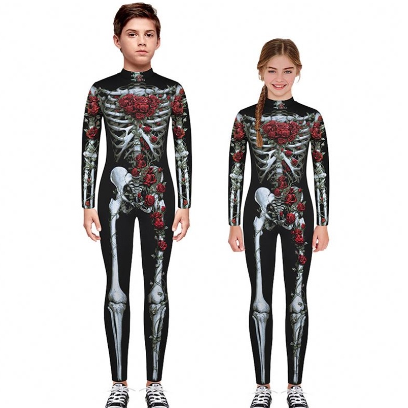 Trang phục cosplay đáng sợ Halloween cho trẻ em bộ xương Bodysuit Devil Vampire Carnival Party Quần áo áo sơ khai áo jumpsuit