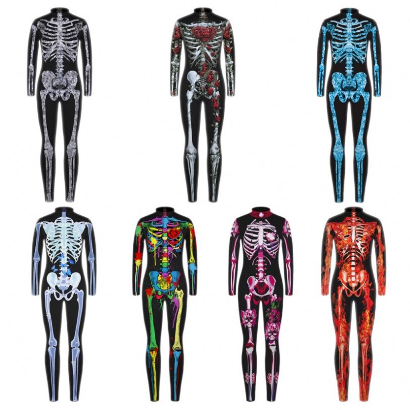 Trang phục cosplay đáng sợ Halloween cho trẻ em bộ xương Bodysuit Devil Vampire Carnival Party Quần áo áo sơ khai áo jumpsuit