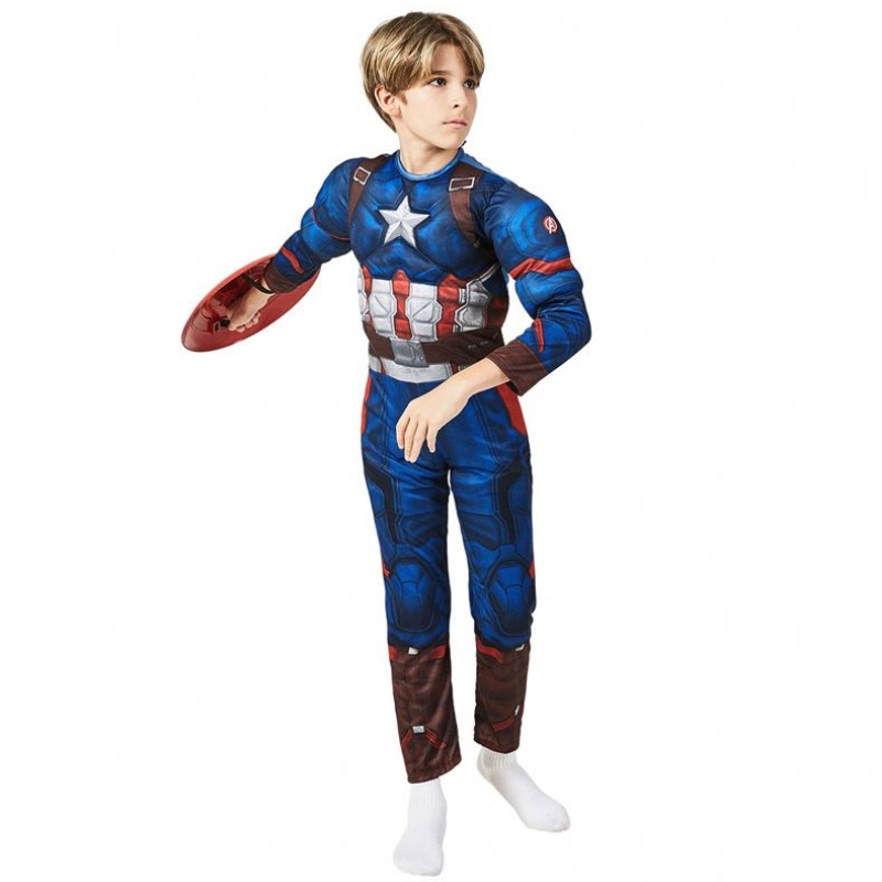 Boy TV&movie trang phục đội trưởng cosplay jumpsuit superhero trang phục trẻ em trẻ em vui vẻ chương trình giả tưởng halloween