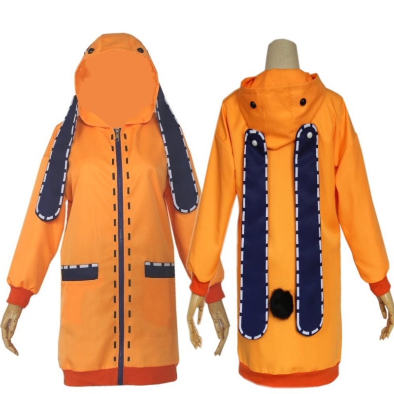 Áo khoác da thỏ màu cam dễ thương trang phục cosplaynữ cô gái áo hoodie