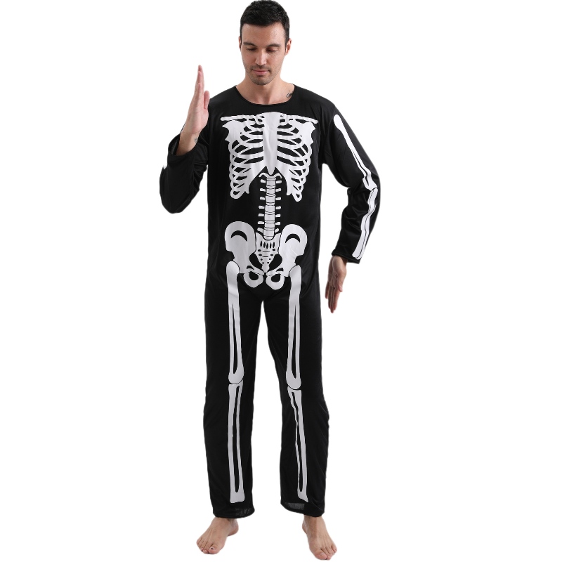 2022 Amazon Jumpsuit Jumpsuit Halloween Party Trang phục Jumpsuit với bộ xương in chonam giới