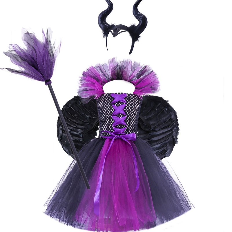 Amazon Hot Bán trẻ em Halloween Dress Girls Tutu Dress Witch Dress Band