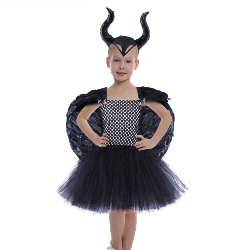 Amazon Hot Bán các cô gái Công chúa Fluffy Tutu váy trẻ em Halloween Halloween Vampire Witch Cosplay Party